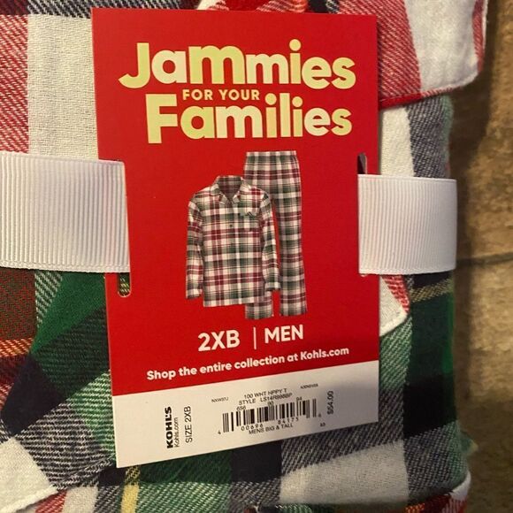 NWT Mens Plaid flannel Holiday Pajamas Sz 2XB - Picture 2 of 4